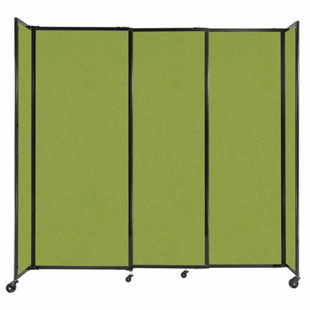 VERSARE StraightWall Sliding Portable Partition 7'2" x 6'10" Lime Green Fabric 1482330